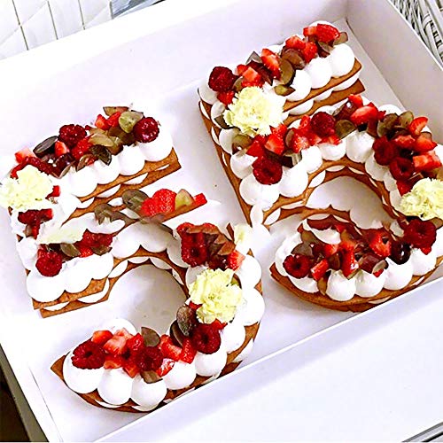 0-8 moldes numéricos para tartas de 10 pulgadas con número árabe para hacer tartas decorativas para hacer tartas de bricolaje boda cumpleaños aniversario color blanco