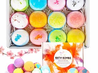 12 Piezas Bombas de Baño, Set de Regalo de Bomba de Baño de con Aceites Esenciales Naturales,Sal de baño Natural Relajante Spa ,Spuma Bolas de Baño Efervescentes Para Madre, Hombre, Niños, Novia