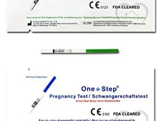 30 x Test de ovulacion 20 mlU/mL, Tiras reactivas de Prueba de ovulacion in-vitro OneStep y 5 x Test de embarazo Diagnostico en casa, incluye un LIBRO GUIA DIGITAL EN PDF