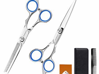 5 en 1 kit 7" Tijeras de Peluquería Corte de Pelo de Acero Inoxid Conjunto Tijeras Peluquelo Profesional para Salón de Peluquería en Casa