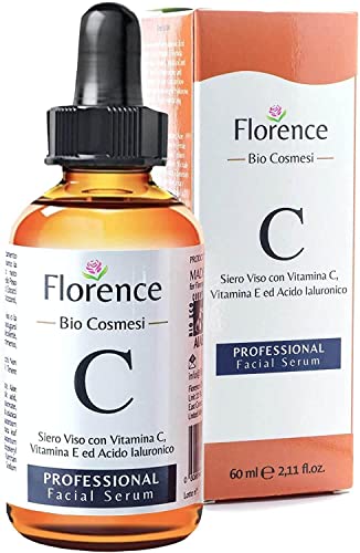 60ml Bio Sérum Facial con Vitamina C, E, Ácido Hialurónico puro 100% orgánico.Suero Vegano con Ingredientes Antiedad, Antiarrugas y Antimanchas para Cara y Contorno de Ojos. Tambien para Dermaroller