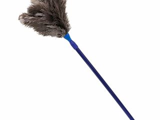 Acan Plumero de Avestruz Extensible de 58 a 104 cm, Mango telescópico de plástico con Agujero, Plumas Suaves, Reutilizable, Lavable, Quitar el Polvo, Telas de araña, Limpieza del hogar, Oficina