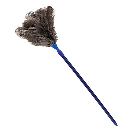 Acan Plumero de Avestruz Extensible de 58 a 104 cm, Mango telescópico de plástico con Agujero, Plumas Suaves, Reutilizable, Lavable, Quitar el Polvo, Telas de araña, Limpieza del hogar, Oficina
