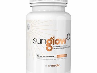 Acelerador Bronceado Sunglow 60 Cápsulas Vegano - Con Caroteno y Cobre para la Pigmentación Piel, Cuidar y Conservar el Perfecto Moreno Natural, Con Extracto de Semilla de Uva, Luteína y Vitamina E