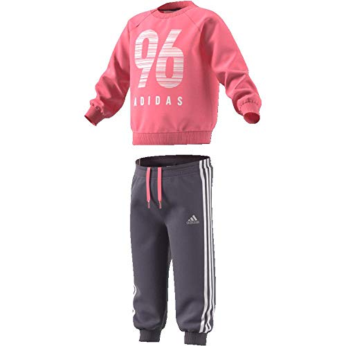adidas I E Crew Jog Ft Chándal, Unisex bebé, Rosa (rostiz/Blanco), 68 (3/6 Meses)