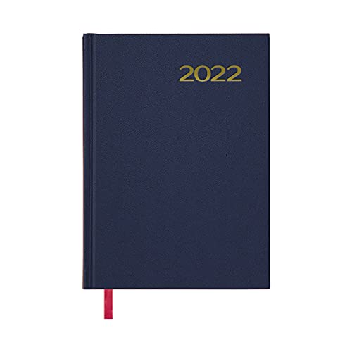 Agenda Anual 2022 - Organizador Semanal - Cada Día Una Página - Tamaño Mediano 14 x 20 cm - Modelo Sintex - Color Azul - Planificador Mensual Portable - Dohe