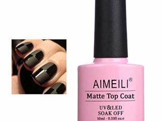 AIMEILI Top Coat Mate Esmalte Semipermanente De Uñas Soak Off UV LED Uñas De Gel - No Wipe Matte Capa Superior 10ml