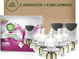 Air Wick Eléctrico Megapack - Ambientador, esencia para casa con aroma a Lirio de Luna - 2 aparatos + 6 recambios