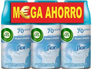 Air Wick Freshmatic Recambios de Ambientador Spray Automático, Esencia para Casa con Aroma a Flor - Pack de 3
