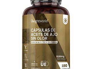 Ajo Cápsulas Dosis Alta 15000mg, 180 Cápsulas Sin Olor Ni Sabor | Perlas de Ajo Desodorizado para 6 Meses de Suministro, Extracto de Aceite de Ajo Fuente de Alicina, Suplemento Alimenticio Sin Gluten