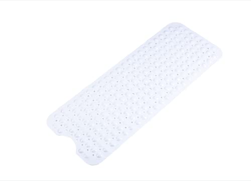 Alfombrillas de baño Extra largas,Alfombra de baño,con Ventosa ,Antideslizantes,se Puede Lavar en la Maquina 100x40cm. (Blanco)
