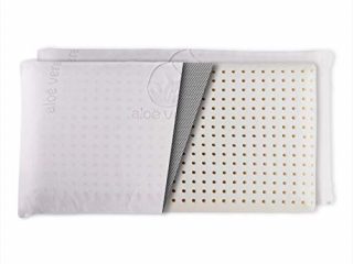 Almohada núcleo Látex 70cm | Núcleo 100% LÁTEX | Microperforado | Descanso Natural | Funda Stretch Aloe Vera | Gran Confort |