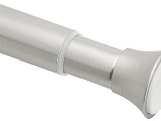 Amazon Basics - Barra de tensión para cortina de ducha o marco de puerta, Níquel, 137 a 228 cm