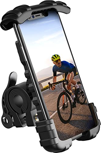 Amazon Brand – Eono Soporte Teléfono para Bicicleta Ajustable, Soporte Motocicleta Rotación 360° Universal Manillar para iPhone 12 Mini Pro Max 11 X Xs XR 8, 4.7-6.8" Smartphones - Negro