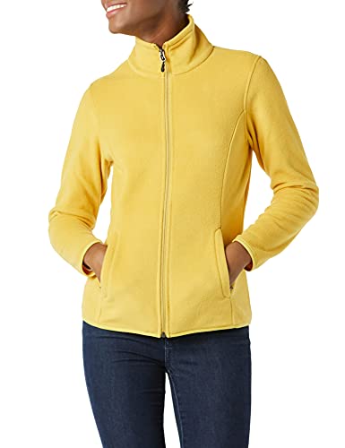 Amazon Essentials Chaqueta de Forro Polar Suave de Manga Larga con Cremallera Completa Mujer, Amarillo Oscuro, L
