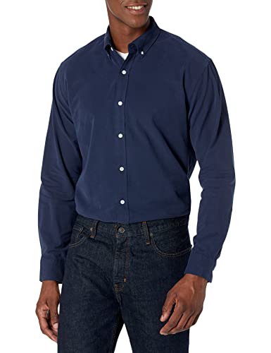 Amazon Essentials Long-Sleeve Solid Oxford Shirt Camisa, Azul (Navy), X-Large
