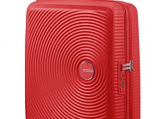 American Tourister Soundbox - Spinner Small Expandable Equipaje de Mano, 55 cm, 41 Liters, Rojo (Coral Red)