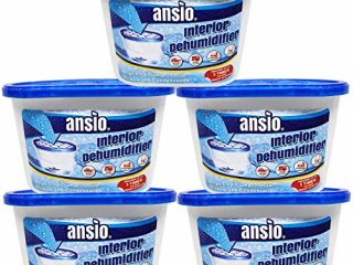 ANSIO Deshumidificador Interior, removedor de condensación, Absorbente de Humedad Moho, Humedad en el hogar, Cocina, Armario, Dormitorio, Caravana, Oficina, Garaje, sótano 500 ml, Paquete de 5