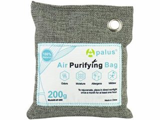Apalus ® Bolsa de Carbón Activo De Bambú, Deshumidificador Y Purificador De Aire. Ambientador Natural Eficaz y Desodorante para Eliminar los Olores De Armario, Cocina, Zona de Mascotas, (200G)