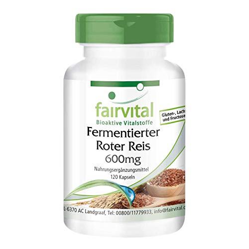 Arroz Rojo Fermentado 600mg - 4,5mg de Monacolina K por cápsula - VEGANO - 120 Cápsulas - Calidad Alemana