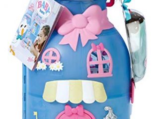 BABY born CASA BIBERÓN - Con asa de transporte, Se distribuye en dos plantas, Inquilino especial en la casa, Muñeca sorpresa con muchos accesorios y funciones