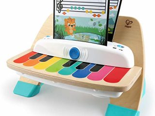 Baby Einstein, Hape Magic Touch Piano, juguete musical de madera, incluye 3 partituras y 6 canciones, a partir de 6 meses