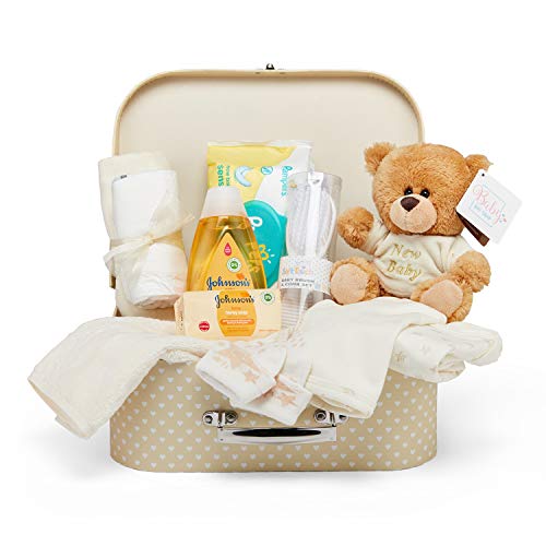 Baby Gift Set - Neutral Hamper Full of Baby Products in Cream Keepsake Box