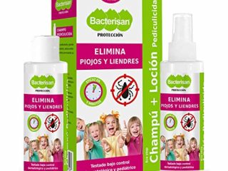 BACTERISAN Bacterisan Pack Pediculicida - Elimina piojos y liendres 100ml | Champú y Loción anti piojos | Lendrera + gorro de regalo 100 ml