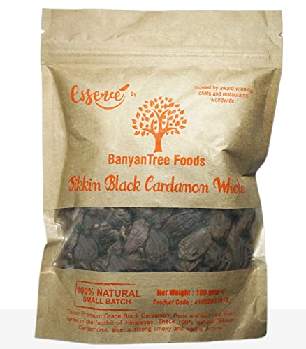 BanyanTree Foods Sikkim Mejor Cardamomo negro Whole, 100g