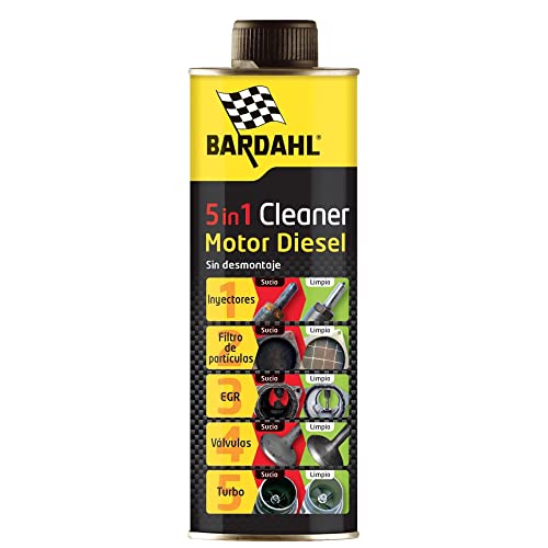 BarDahl Diésel Descarbonizante 5 en 1 Cleaner para Coche, Limpia la Suciedad del Motor, Protege Inyectores, Filtro de Partículas, Válvula EGR, de Escape y Turbo - 0,5 L