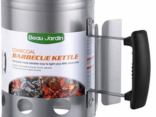 BEAU JARDIN Encendedor de carbón para barbacoa Para encender la parrilla Arrancador Chimenea Chimenea de 28 x 18 cm Plata Chimenea de encendido Chimenea de encendido Parrilla de barbacoa Encendedor