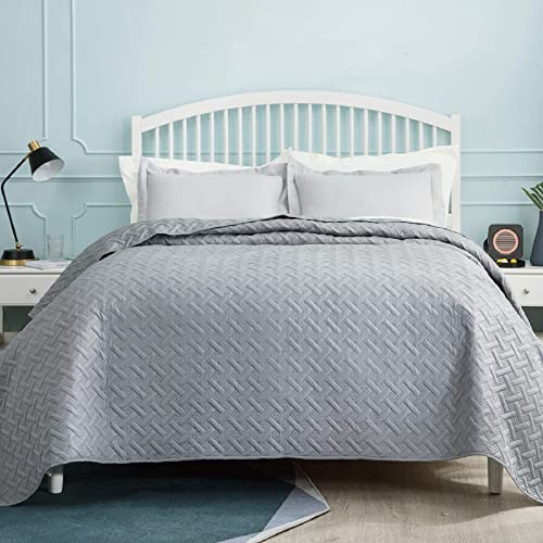 Bedsure Colchas Cama 150 Modernas Gris - Colcha Bouti Fina para Otoño y Invierno, Cubre Cama Multiusos Entretiempo 250x280cm