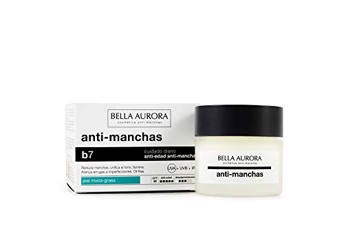 Bella Aurora Anti-manchas Crema Piel Mixta o Grasa SPF 20, 50 ml | Quitamanchas Cara Piel | Tratamiento para Manchas en la Cara | Despigmentador Facial | Anti-Edad | B7