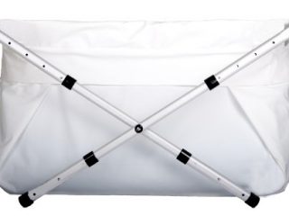 Bibabad Bañera plegable para bebé, antideslizante, bañera portable para niños de 1 a 8 años, accesorios de baño para bebés pequeños - Bañera independiente - Blanco 70-90 cm