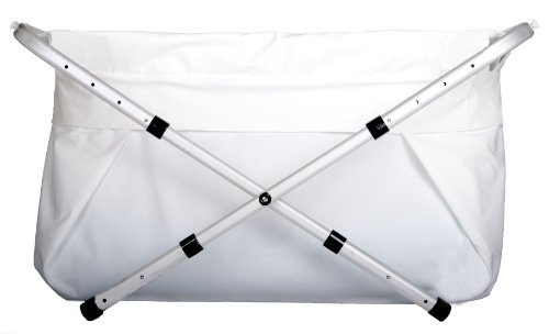 Bibabad Bañera plegable para bebé, antideslizante, bañera portable para niños de 1 a 8 años, accesorios de baño para bebés pequeños - Bañera independiente - Blanco 70-90 cm