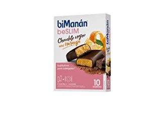 BiManán beSLIM - Barritas Sustitutivas Chocolate Negro con Naranja, para ayudarte a controlar tu peso - Caja de 10 unidades