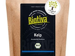 Biotiva Polvo de algas kelp orgánicas - 200 g - yodo natural - laminariales - llenado en Alemania (DE-ÖKO-005) - 100% vegano - sin agentes de relleno ni sustancias disociadoras.