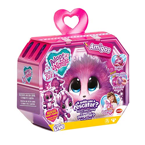 Bizak Adoptanimals Rosa Mascota De Peluche (63040360) + Adoptanimals Bebé Mascota De Peluche (63040680), Color Surtido