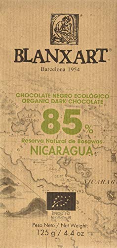 Blanxart Tableta de Chocolate Negro Ecológico - Nicaragua 85% Cacao 1 Unidad 125 g