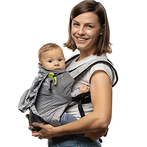 Boba | Mochila Portabebés Boba Air, Ergonómica y Adaptable con Tejido Ajustable hasta los 15 Kg, Ligera y Plegable, Grey
