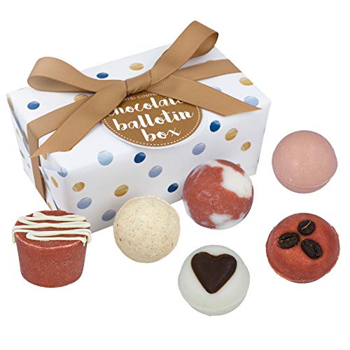 Bomb Cosmetics Derretir De Baño Envuelto Para Regalo, Contiene 6 Piezas, 70 G En Total, Chocolate Ballotin, Chispas De Chocolate Con Menta