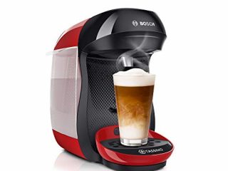 Bosch Tassimo Happy TAS1003 - Cafetera de cápsulas, con tecnología Intellibrew, 1400 W, color rojo