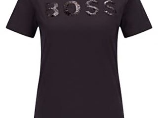 BOSS C_Elogo_4 Camiseta, Negro1, S para Mujer