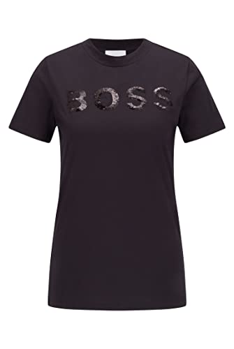 BOSS C_Elogo_4 Camiseta, Negro1, S para Mujer