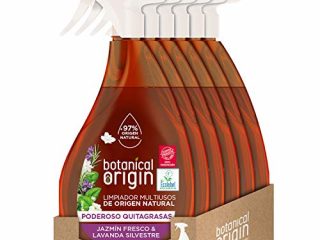Botanical Origin - Limpiador Multiusos Quitagrasas Ecológico, Fragancia Jazmín Fresco y Lavanda Silvestre - Pack de 6 x 500 ml