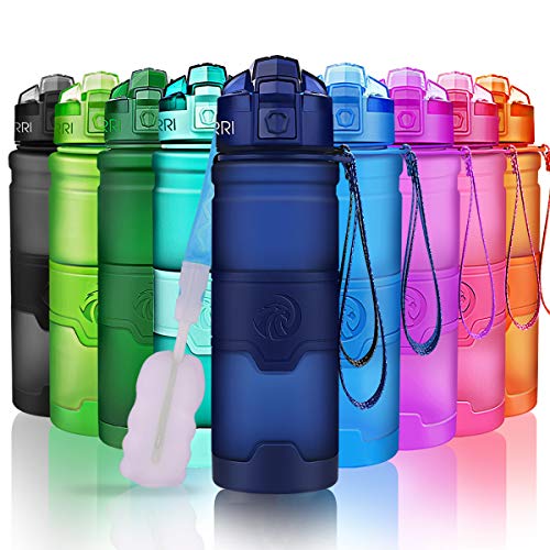 Botella de agua de 500 ml, libre de BPA y antifugas, botellas de agua para niños / adultos, reutilizables, calabazas con filtro para bebidas frías o calientes, fácil apertura