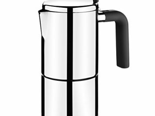 BRA Bali-Cafetera Italiana, Acero Inoxidable, 18/10, 10 Tazas, 10 cm