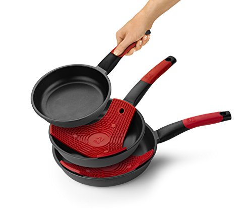 BRA Premiere- Set de 3 sartenes, aluminio fundido antiadherente, aptas para todo tipo de cocinas, incluido inducción, 18, 22 y 26 cm [Amazon Exclusive]