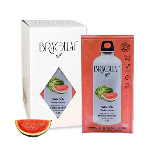 Bragulat Zumo Bebidas y Refrescos Instantáneas en Polvo Concentrado de Frutas, Sandía - 15 Sobres