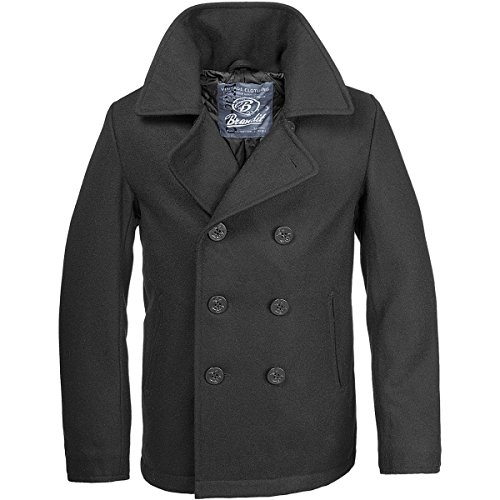 Brandit Pea Coat Chaqueta, Negro (Negro 2), M Unisex Adulto